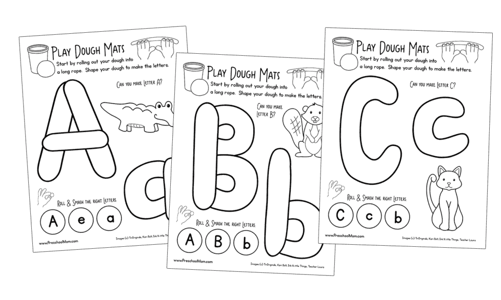 Letter Play Dough Mats - Learn the ABC's with Play-Doh! Two Sets of  26-Printable Play-Doh Mats