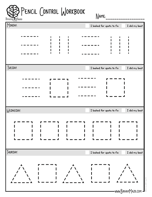 Pencil Control Workbook - The Crafty Classroom