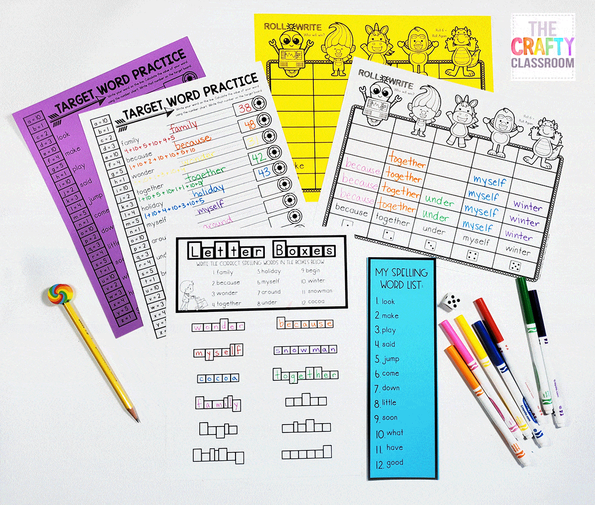Editable Weekly Spelling List Pack The Crafty Classroom