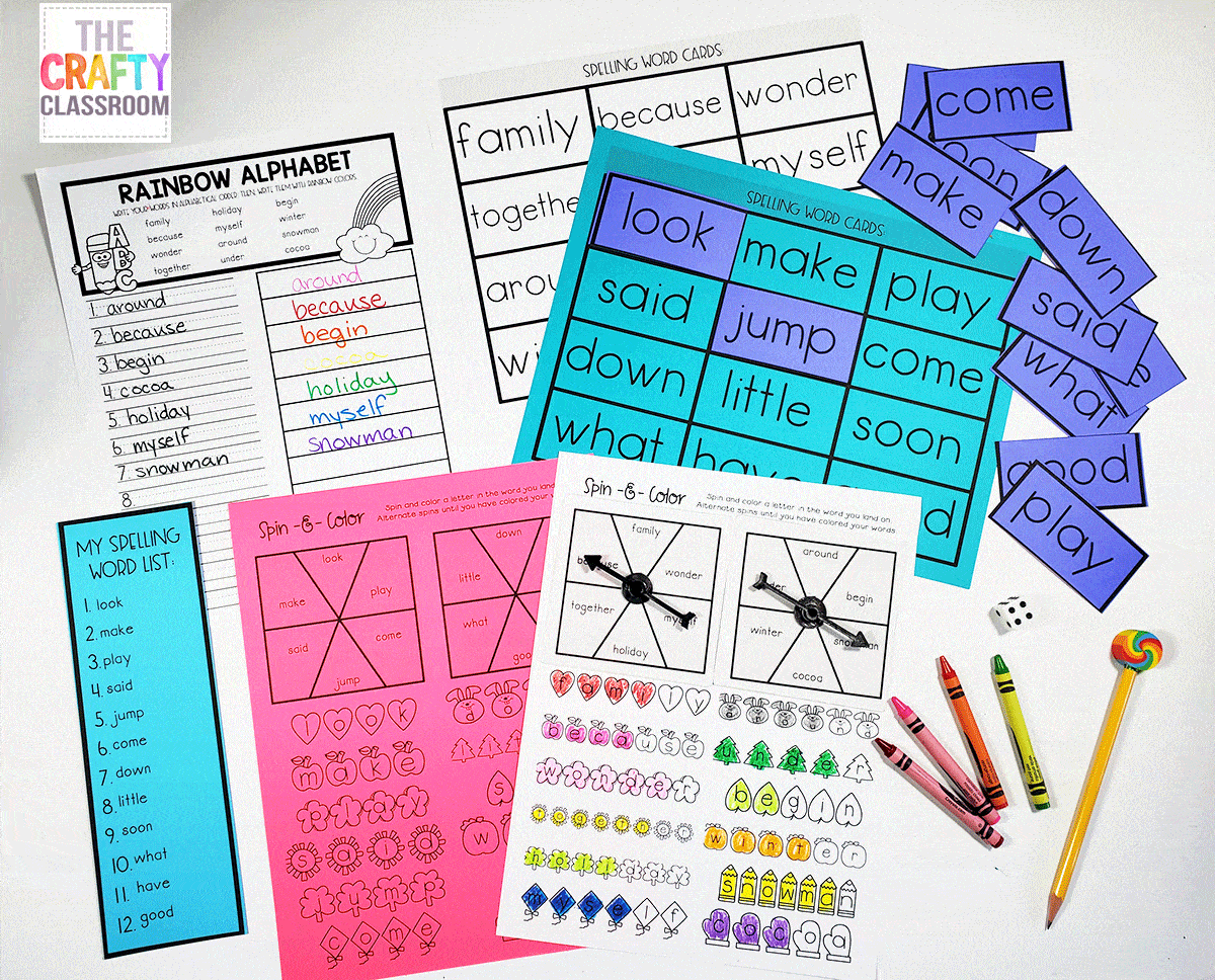 Spelling Worksheets Editable