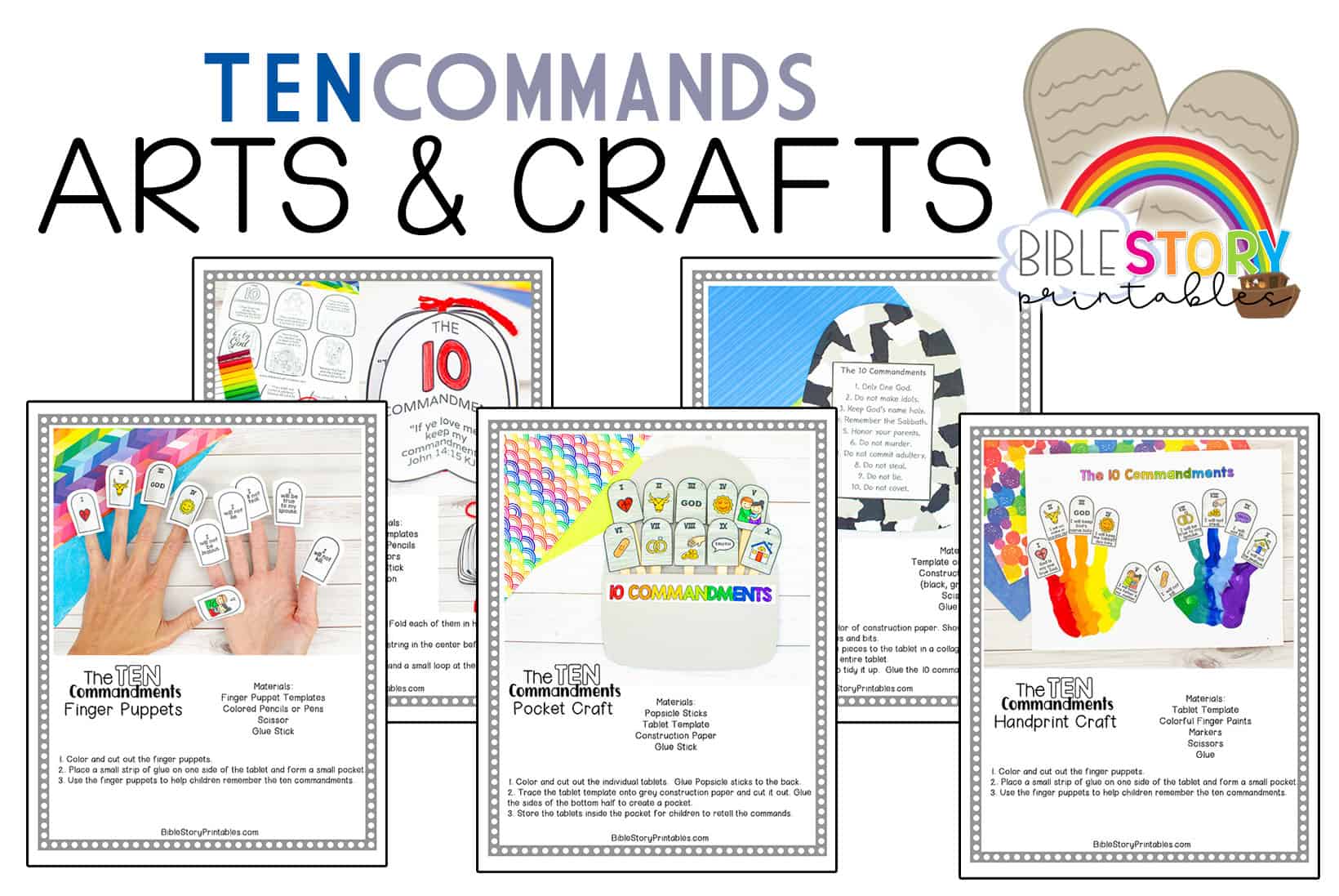 ten commandments crafts bible story printables