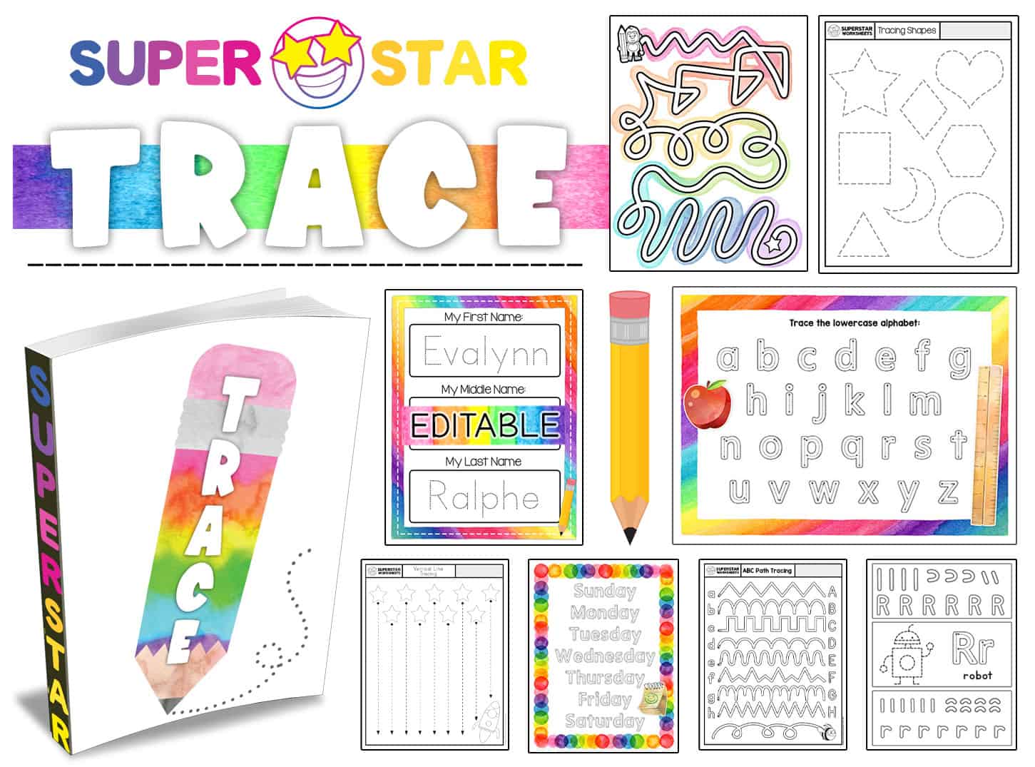 Preschool Tracing Worksheets - Superstar Worksheets