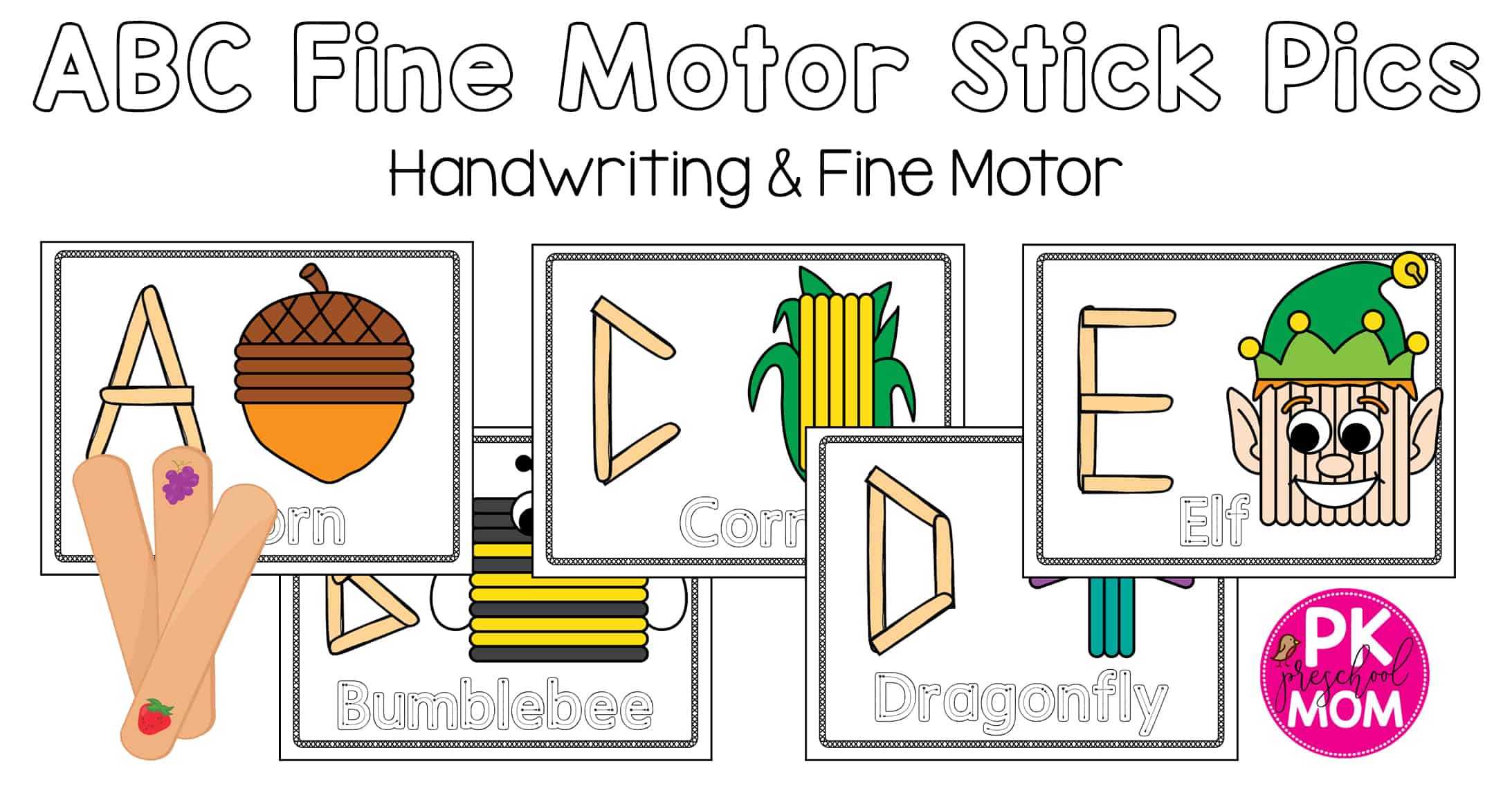 Stick Alphabet Letter Mats - Fine Motor Fun! - Pocket of Preschool