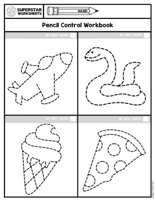 Pencil Trace Worksheet – Preschoolplanet