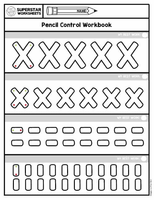 Pencil Control Worksheets - Superstar Worksheets