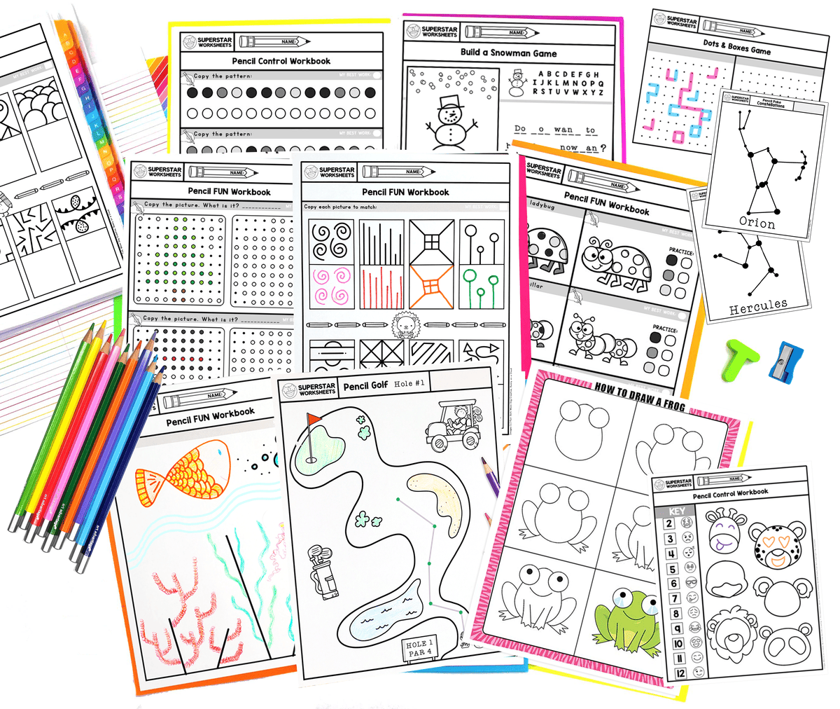 Playful Pencils Math & English Preschool Kids Activity Book: Learning  through Play. Over 260 Fun & Engaging Activities. Children Age 3-5. Letters  and Numbers Shapes Colors Fun Activities by Playful Pencils, Paperback