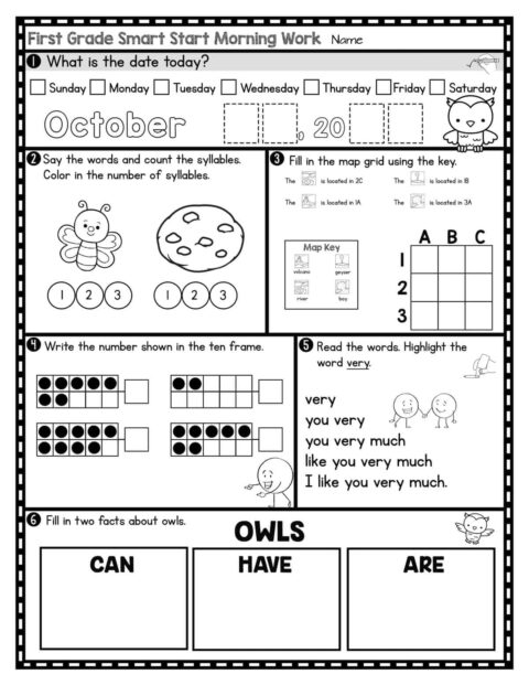 Smart Start First Grade Morning Work - The Crafty Classroom
